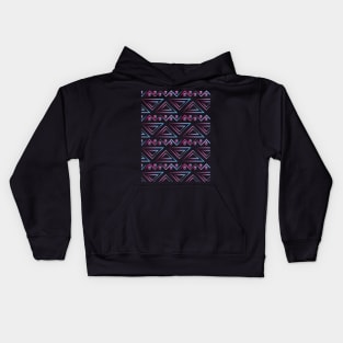 Triangles and circles Pattern design Purple and Teal Kids Hoodie